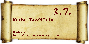 Kuthy Terézia névjegykártya